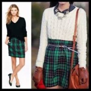 J Crew Plaid Holiday Skirt